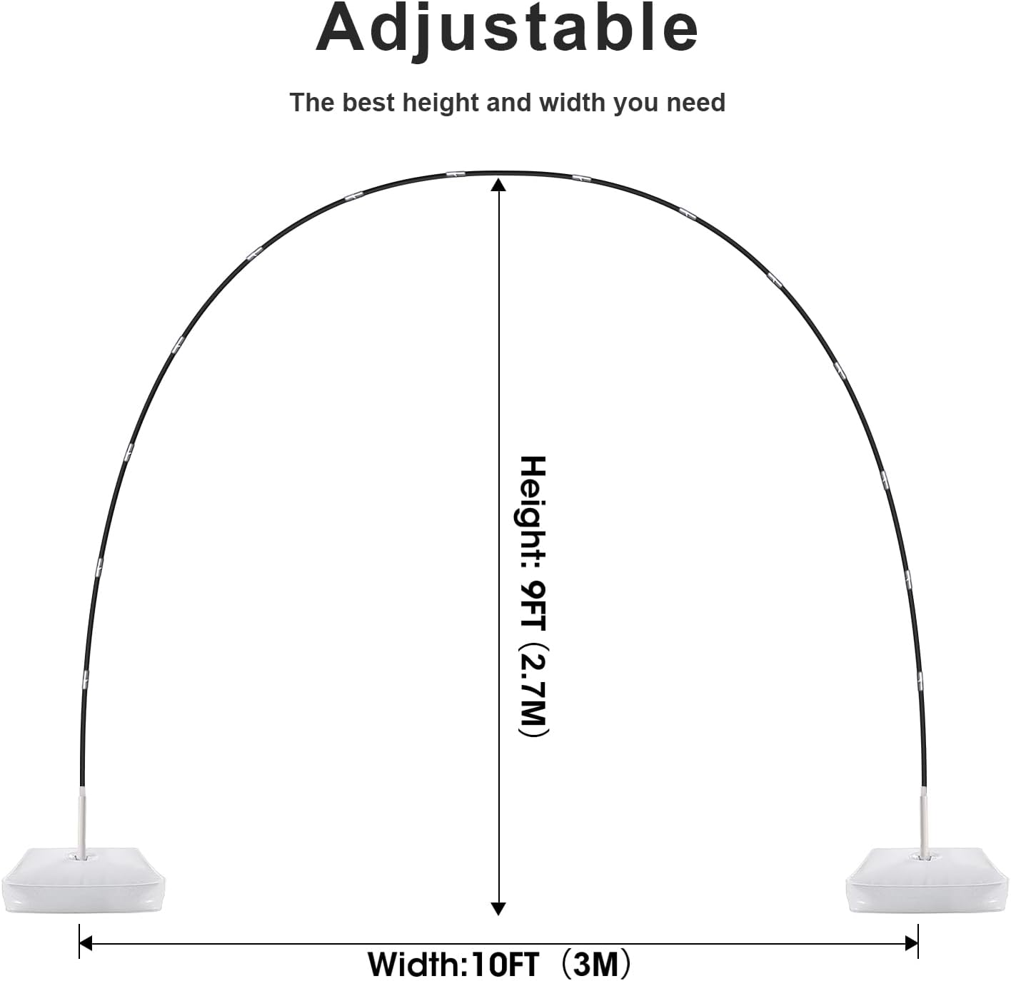 Chamvis Balloon Arch Kit, 9FT Height & 10FT Width Adjustable Balloon Arch Stand Garden Arbors: Balloon Arch Frame Plant Support Stand for Wedding Baby Shower Birthday Garden Arbors Photo Backdrop