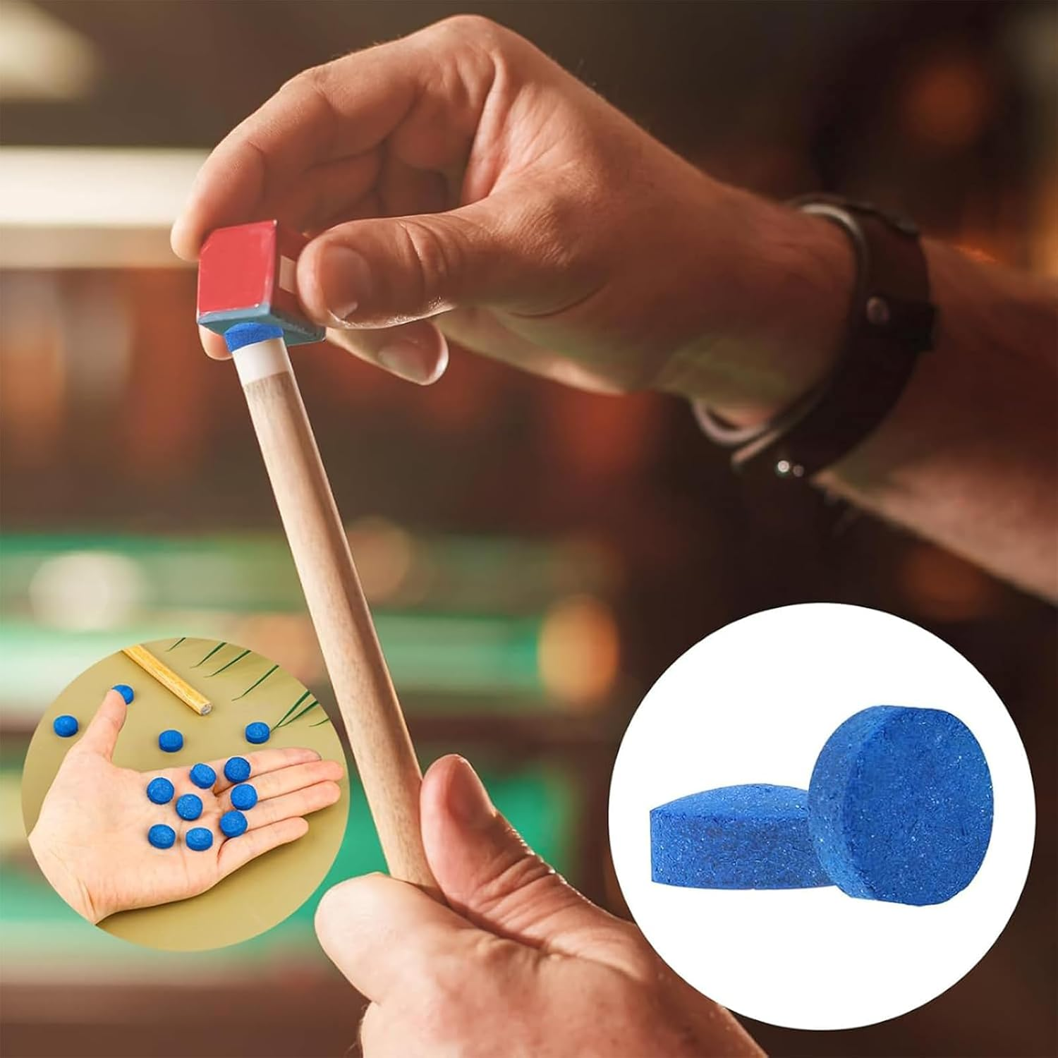 Yeanifeana 15PCS Premium Pool Billiard Cue Tips Replacement Kit, 9Mm/10Mm/11Mm Leather Tips for Pool Cues & Snooker Accessories image number 6