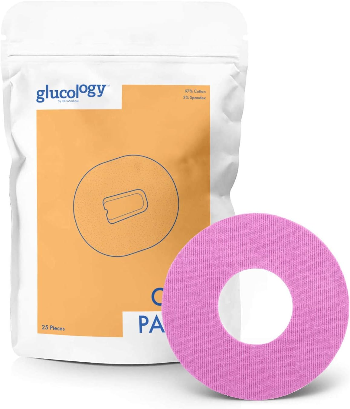 Glucology CGM Patches Compatible with Freestyle Libre (Beige) | 25 Pack | Waterproof & Hypoallergenic Adhesive Patch image number 2