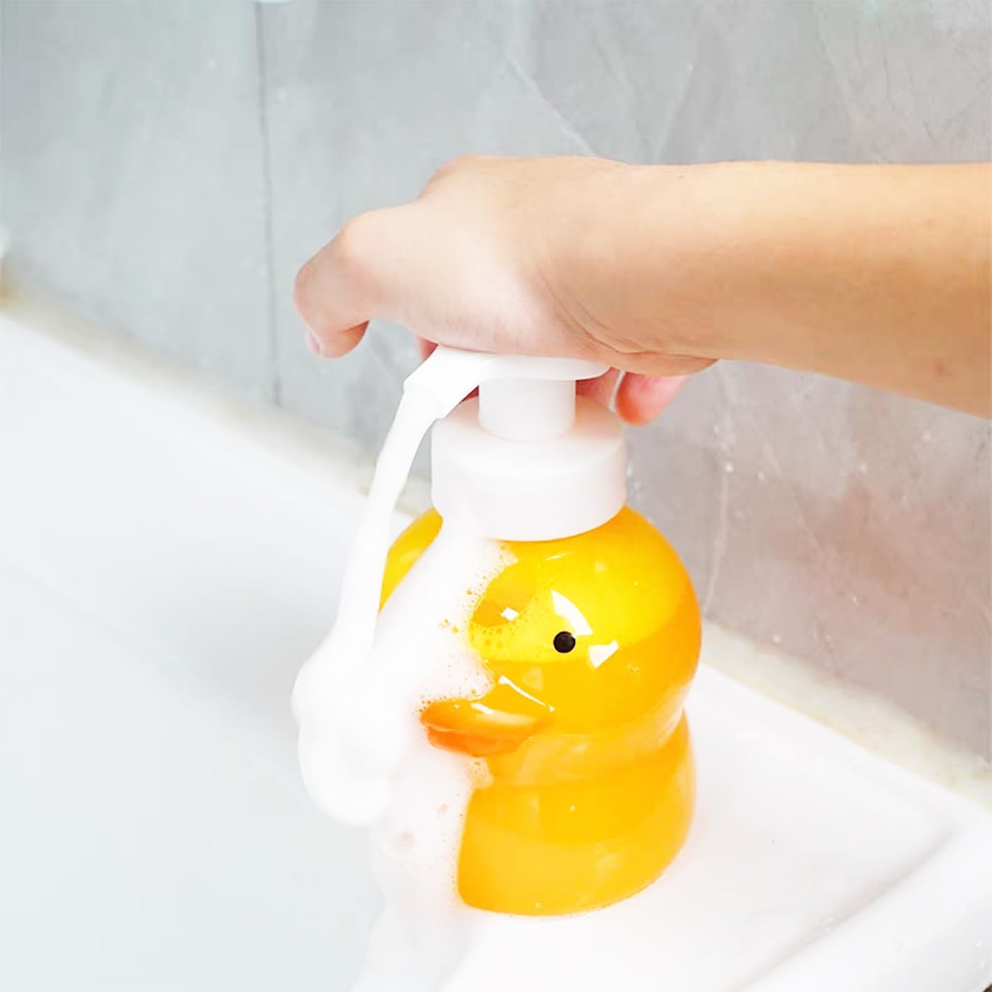 MXY 2 Pack Foaming Soap Dispenser Refillable Pump Bottle Foam Liquid Hand Soap Empty Plastic Container Reusable Empty Bottles for Hand Soap, Lotion, Shampoo Cute Duck and Frog Designs (10Oz, 300Ml) image number 2