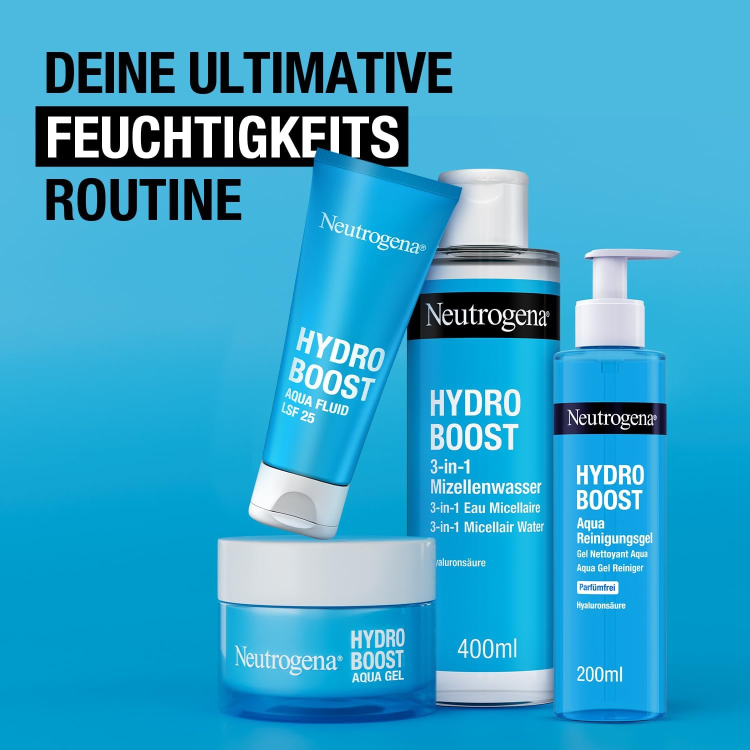 Neutrogena Hydro Boost Micellar Water, Effective Face Cleansing with Hyaluronic Acid, Gentle Makeup Remover, Moisturising Micellar Cleansing Water for All Skin Types, 400 Ml image number 2