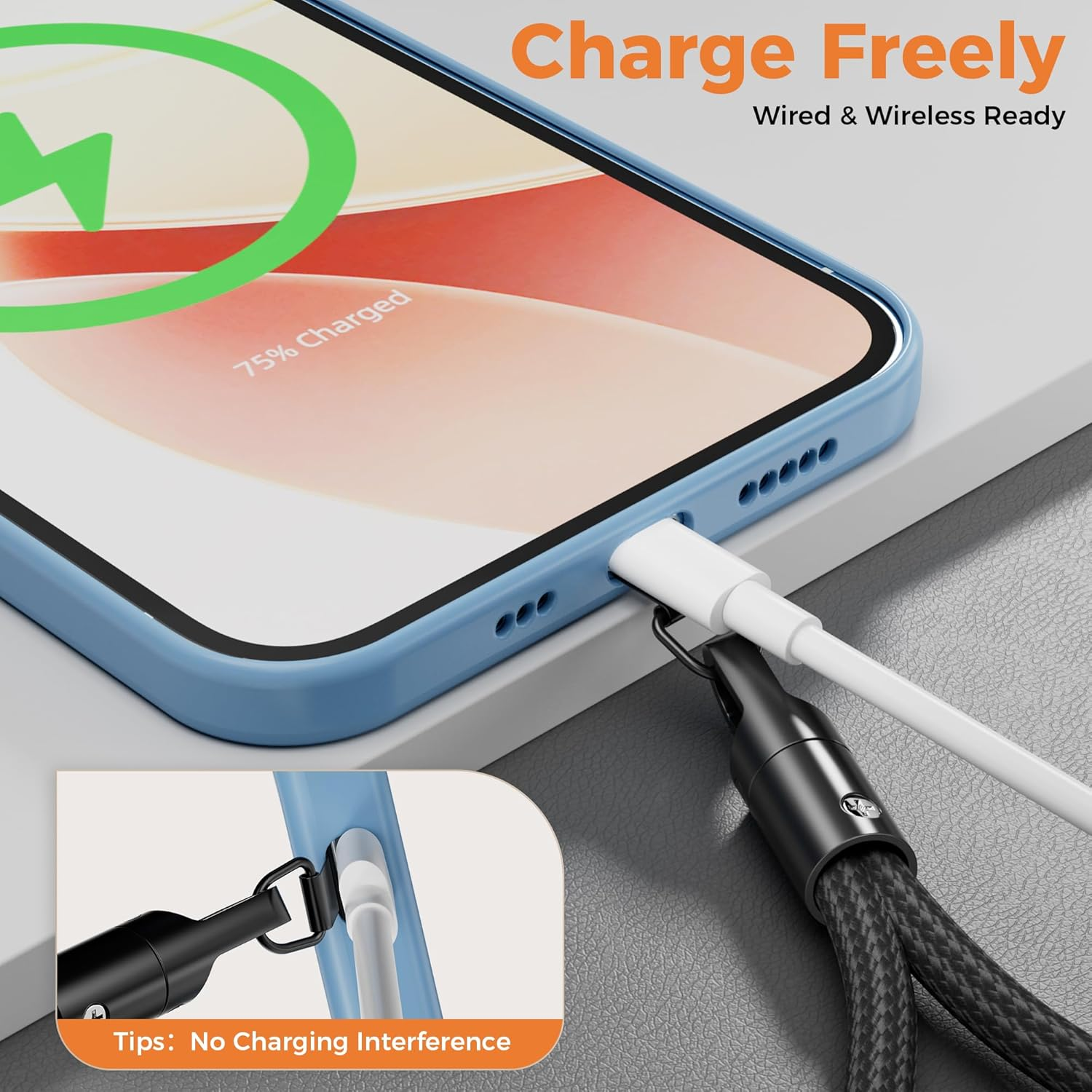 SURDOCA 3-In-1 Phone Lanyard for Crossbody, Neck & Wrist, Adjustable anti Theft Phone Strap with Tether Tab & Loop Strap image number 2