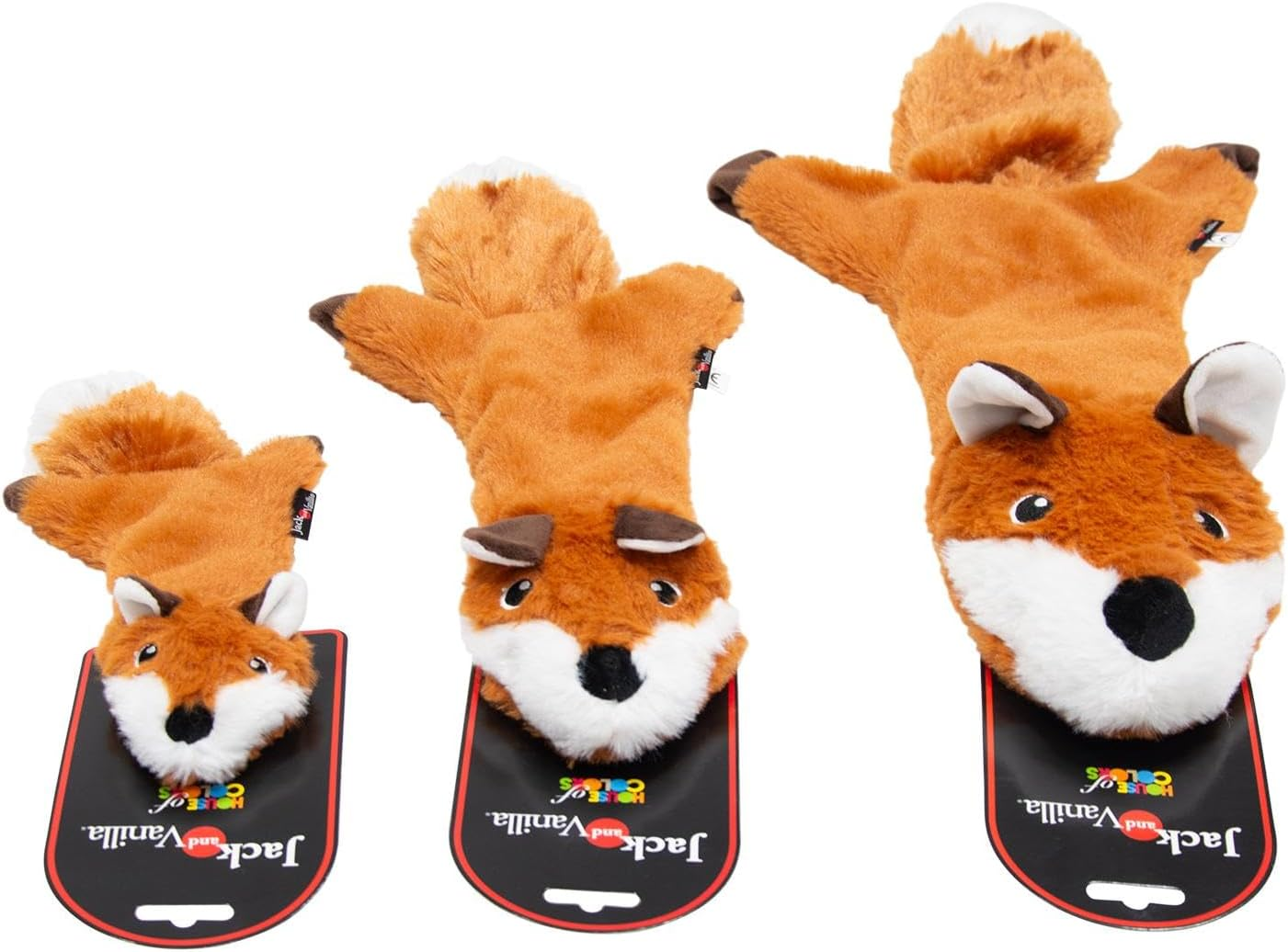 Jack and Vanilla, Flatties Orange Fox Dog Toy, 45 Cm, Realistic Design, Sounds and Washable, Ideal for Interactive Games, Bright Colours image number 1