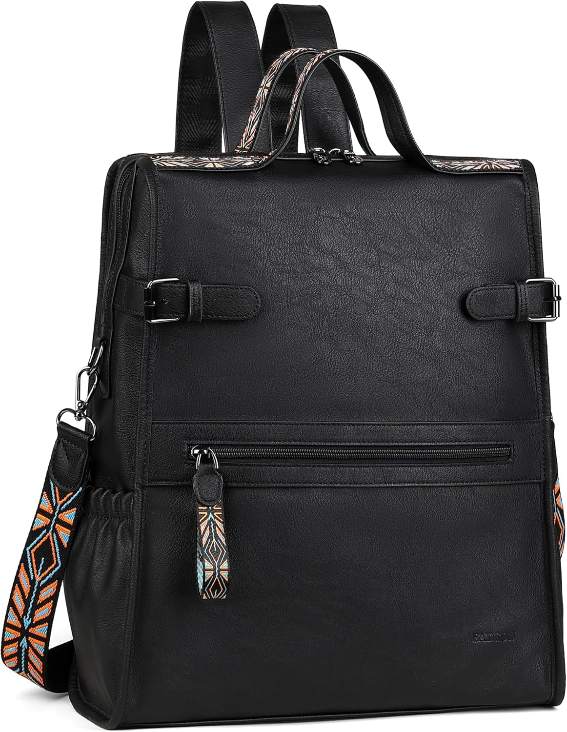 FADEON Leather Laptop Backpack for Women, Designer Ladies Work Travel Computer Backpack with Laptop Compartment