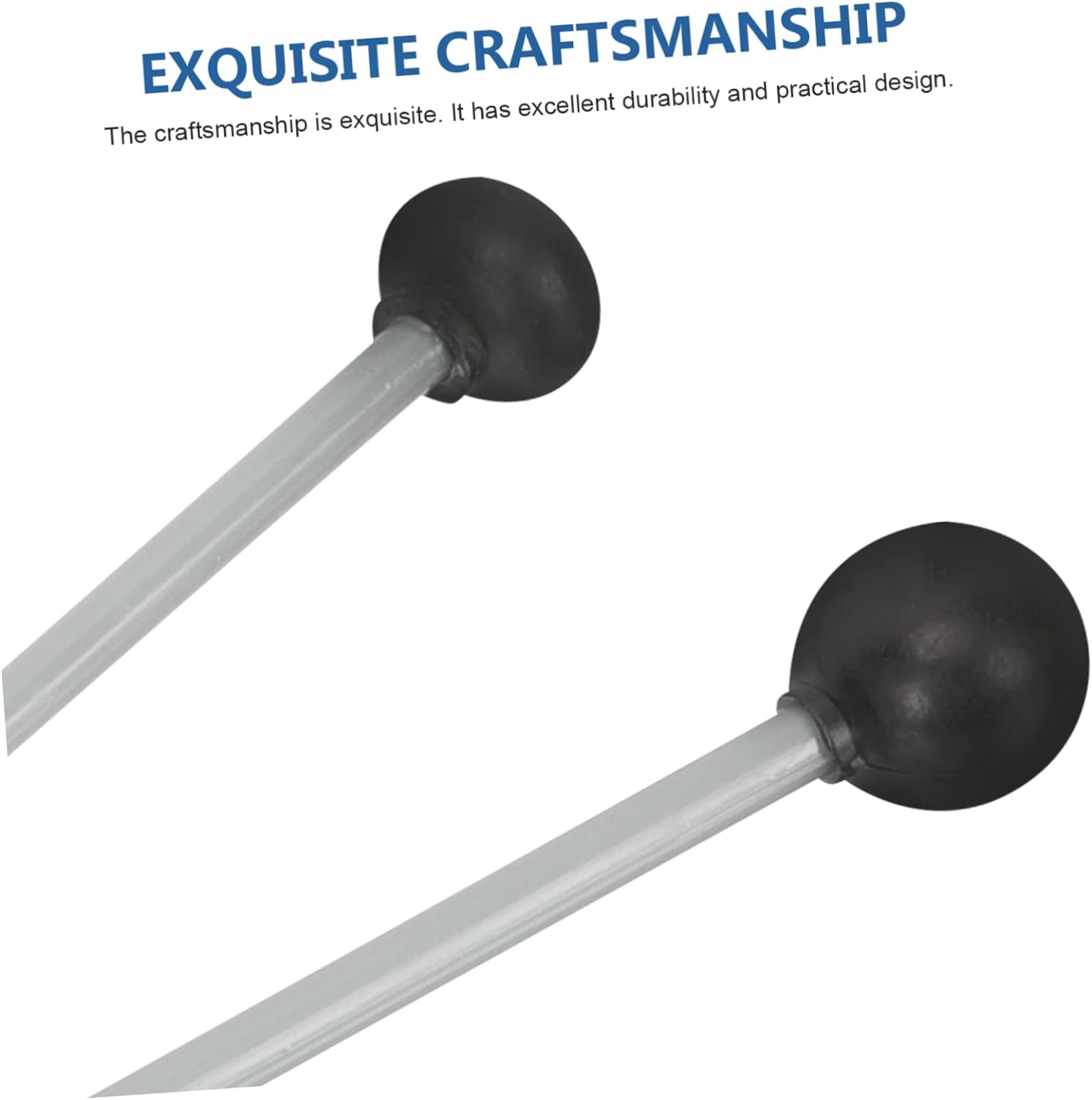 2 Pcs Portable Double Xylophone Mallets Percussion Instrument Drumsticks for Marimba and Glockenspiel Ideal for Students and Beginners Rubber Design image number 5