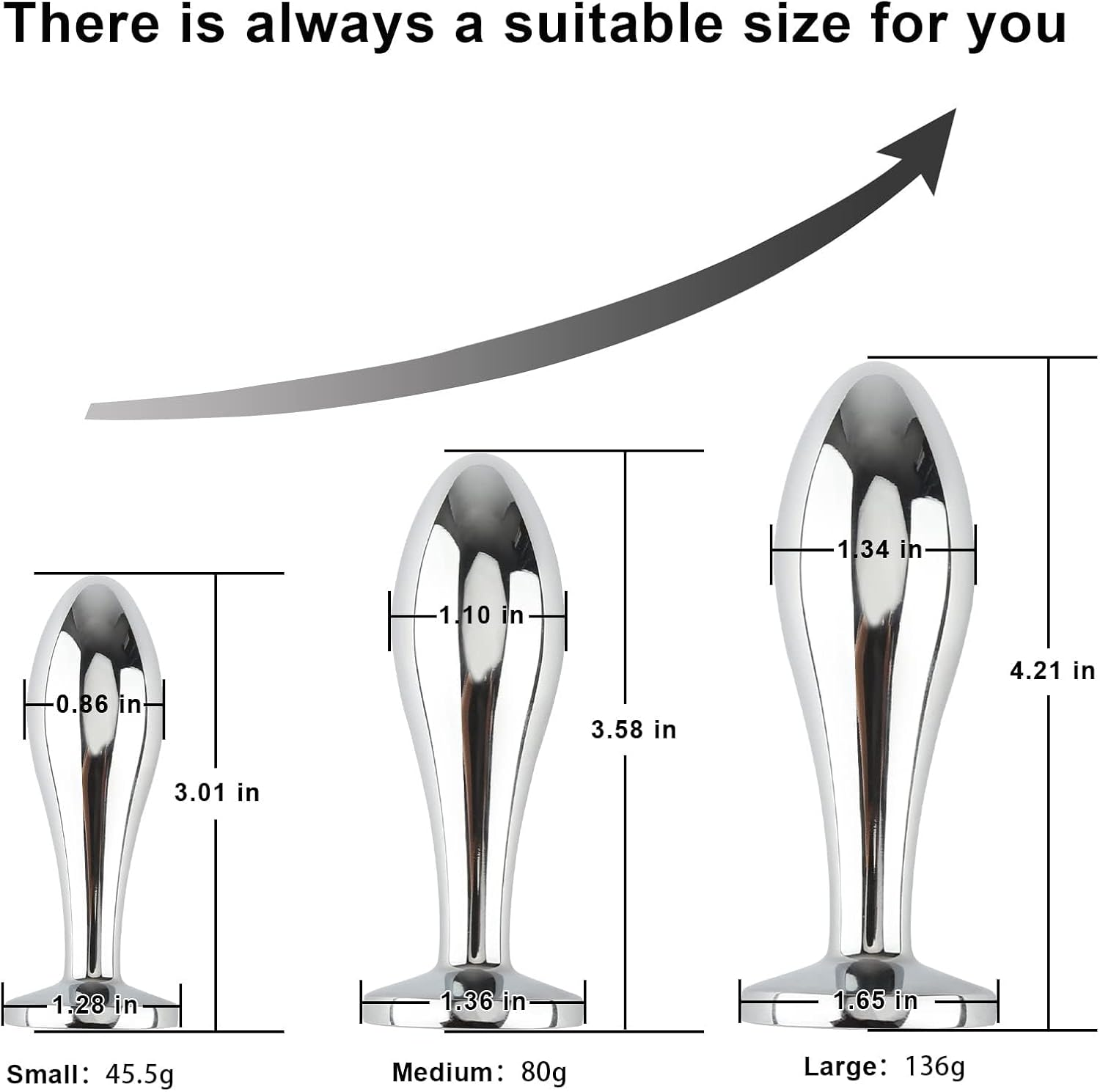 Anal Butt Plug, 3Pcs Set Safety Metal Anal Butt Plug Sex Toys with Crystal Diamond Beginner Anal Toys for Adult Unisex (Purple) image number 3