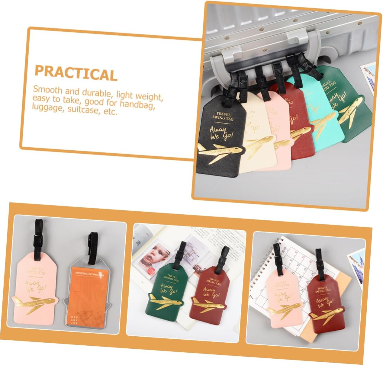 ANDRESLAD Baggage Tag Suitcase Tag Travel Suitcase Label Luggage Tag Random Color image number 4