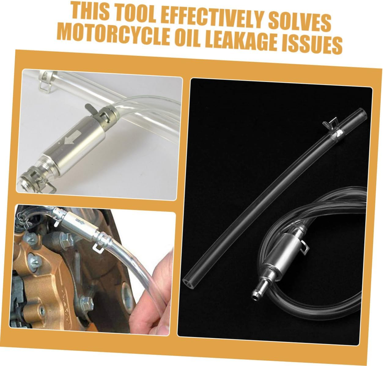 BESTOYARD 2Sets Brake Bleeder Hose with One Way Check Valve Durable Hydraulic Brake Fluid Bleeder Tool Kit for Motorcycle Clutch Brake Maintenance Versatile Repair for Various image number 1