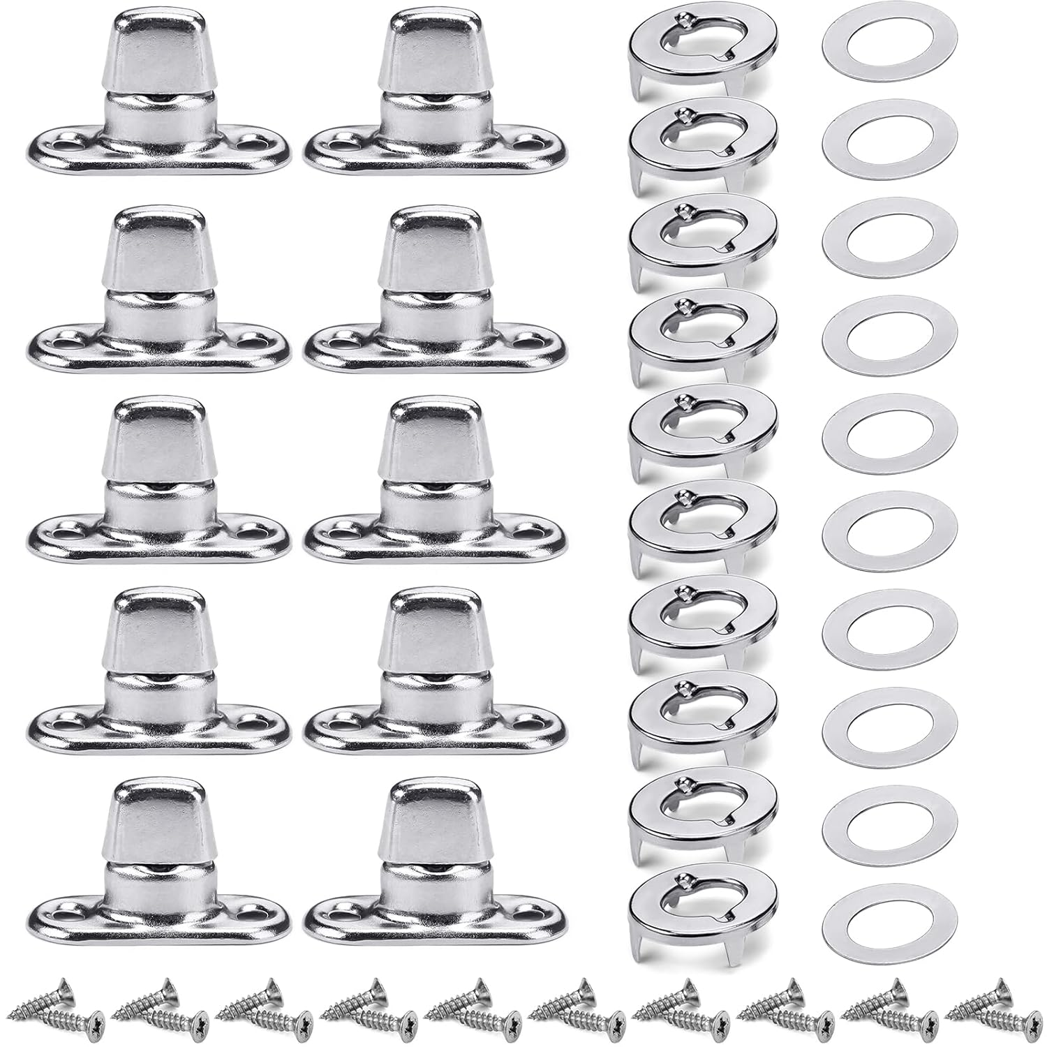 Gisafai 20 Sets Canvas Twist Lock Fasteners, Turn Button Fasteners, Eyelet and Stud Mounting Screws for Canvas Marine Fastener Turn Buttons