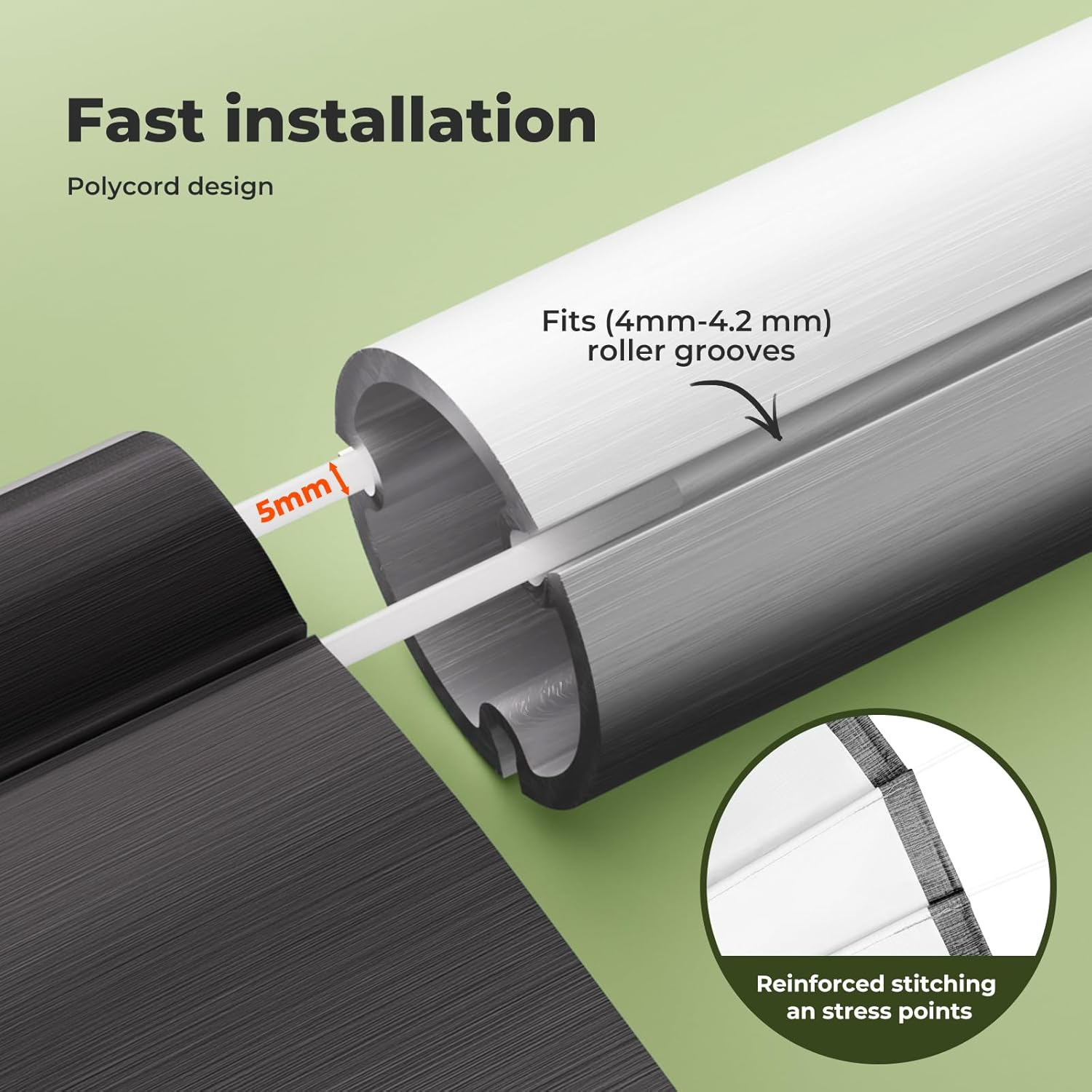 14FT RV Awning Fabric Replacement, Heavy Duty Weatherproof Anit-Uv 4-Ply 18.05Oz Vinyl, Shading Roll Out Suit Camper Caravan, Universal Outdoor Canopy for Camper, Trailer, and Motorhome