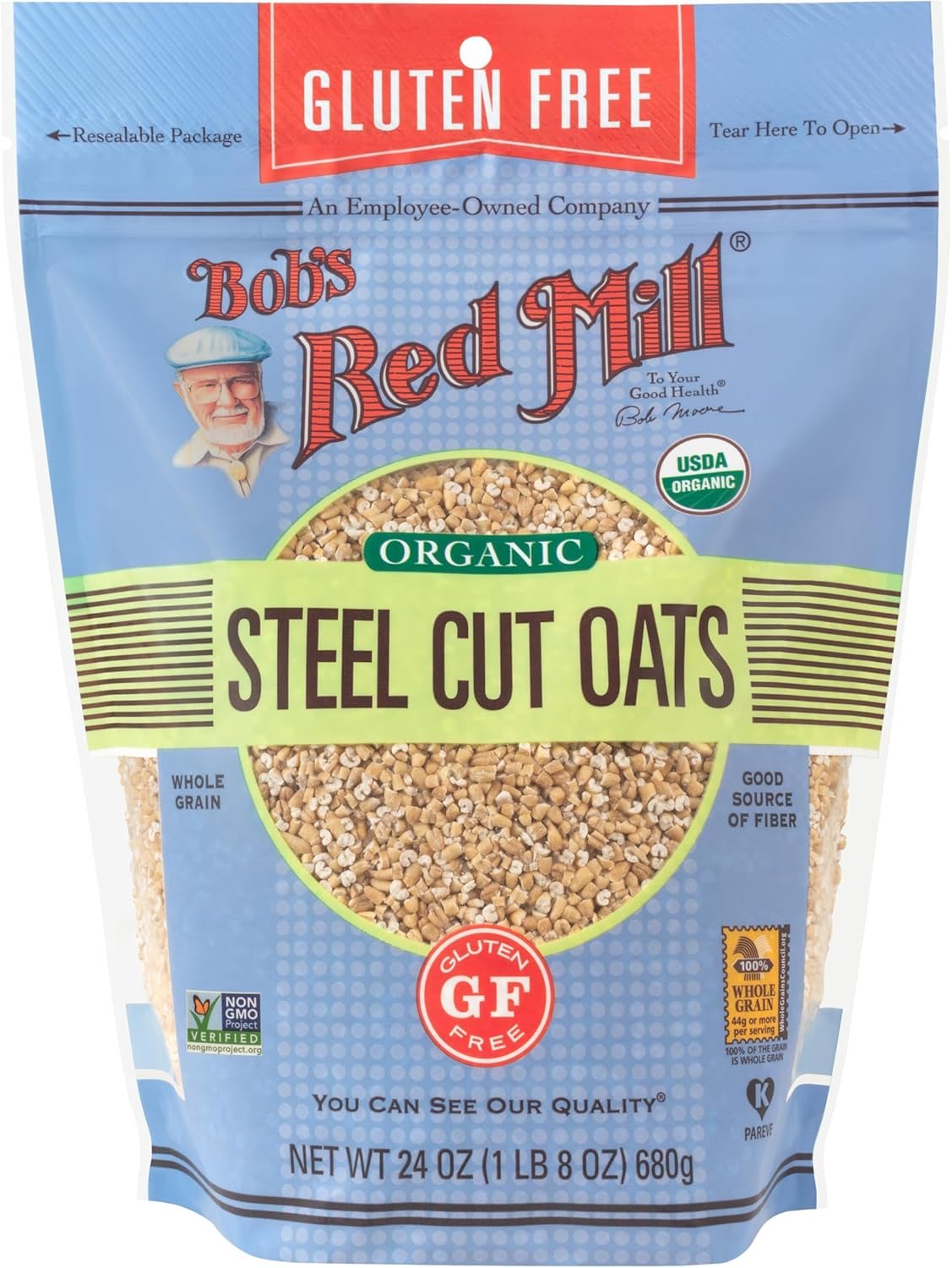 Bob'S Red Mill Gluten Free Organic Steel Cut Oats, 24Oz (Pack of 4) - Non GMO, Whole Grain, Vegan, Kosher image number 2