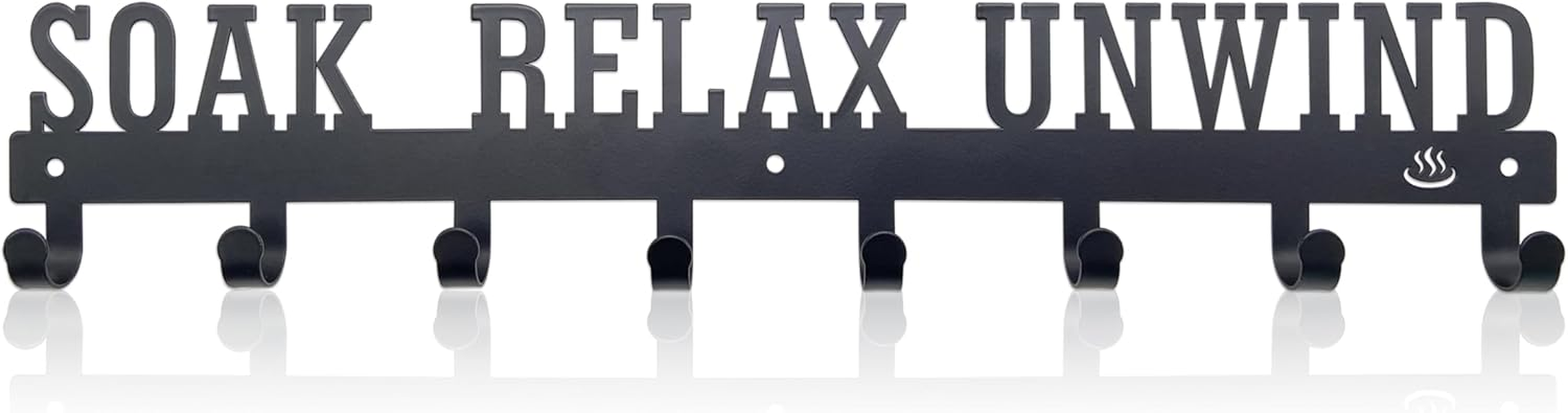 Noxozoqm Hot Tub Towel Rack for Outdoor 16.5 Inches, Hot Tub Accessories Holder with 8 Hooks, Towel Rack for Bathroom and outside Hot Tub, Wall Mount Towel Organizer for Towels,Coats and Robes, Black image number 5