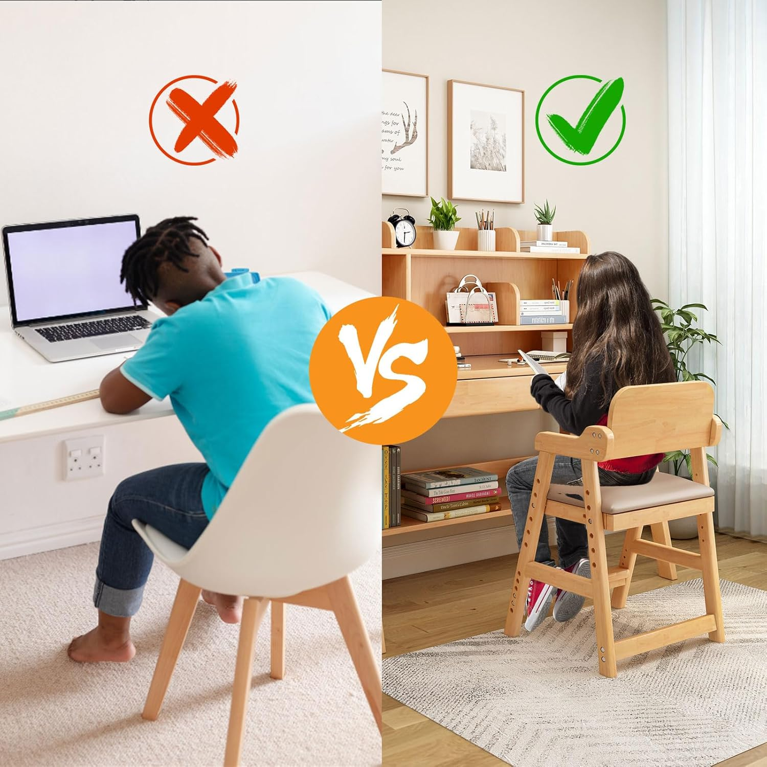 Solid Wood High Chairs for Toddlers Booster Seat for Dining Table High Chair Grows with Kid for Dining, Study Chair for Children High Chair for Chair at Table Toddler High Chair for Dining Table image number 1