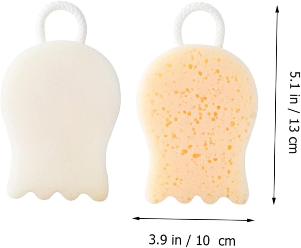 2Pcs Soft Exfoliating Shower Balls for Gentle Skin Cleaning Practical Rubbing Balls for Daily Body Scrubbing White Mesh Bath Sponge image number 3