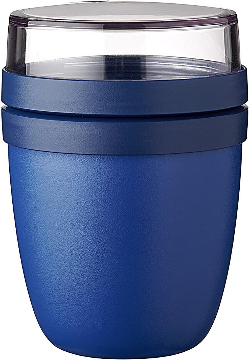 Mepal Overnight Oat Jar - Mini - Practical Yoghurt Cup & Muesli Cup - Separate Compartments for Yoghurt & Muesli - Suitable for Freezer, Microwave & Dishwasher - 300 Ml + 120 Ml - Vivid Blue