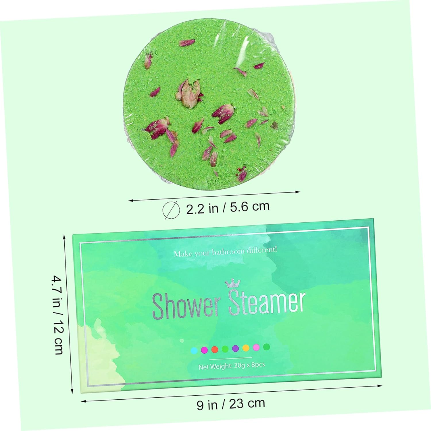 Beatifufu 8Pcs Natural Bath Salt Tablets Aromatherapy Shower Steamers Dried Flowers Skin Nourishing Spa Tools Vanilla Body Wash Creative round Bath Aroma Tablet for Women image number 4