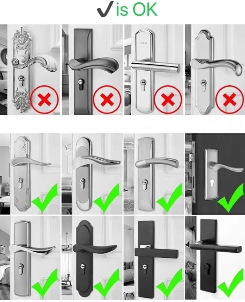 2Pcs Door Handle Covers，Rubber Door Knob Covers，Silicone Door Handle Protector，Door Handle Cover for Heat，Antifreeze Hands in Winter， Anti-Collision Child／Kids Safety，Anti-Static (2 Apricot) - 2 Black image number 6