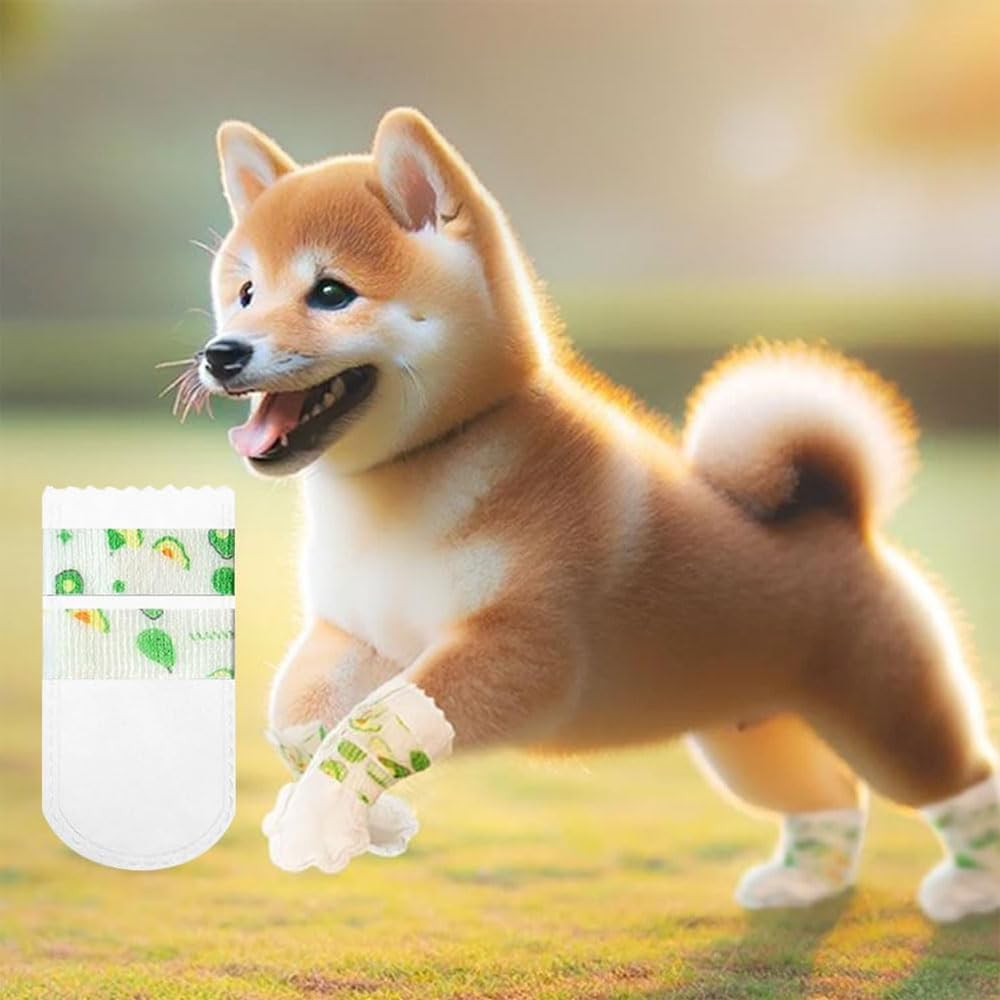 20 PCS Disposable Dog Paw Protectors,Dustproof Dog Shoes,Outdoor Dog Socks,Replacement Dog Feet Covers Shoes with Adjustable Self-Adhesive Bandage,For Indoor and Outdoor Use