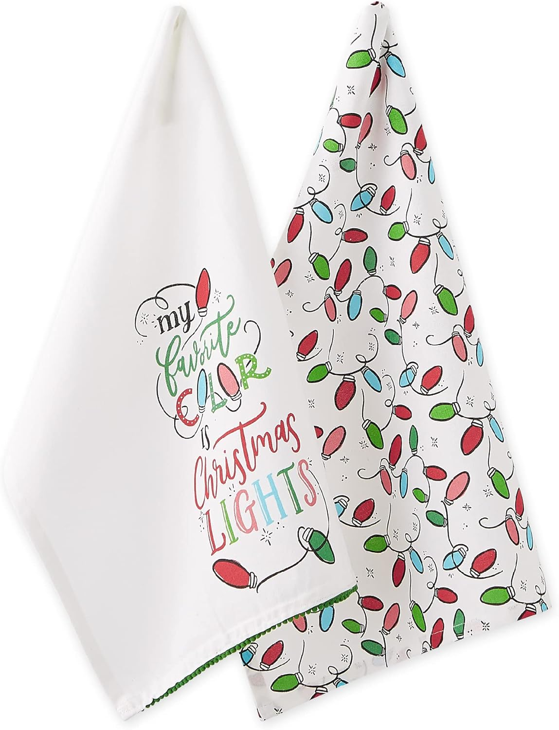 DII Decorative Printed Kitchen Towels Absorbent & Fast-Drying Tea Towel Set, 18X28, Sassy Cocktails, 4 Piece