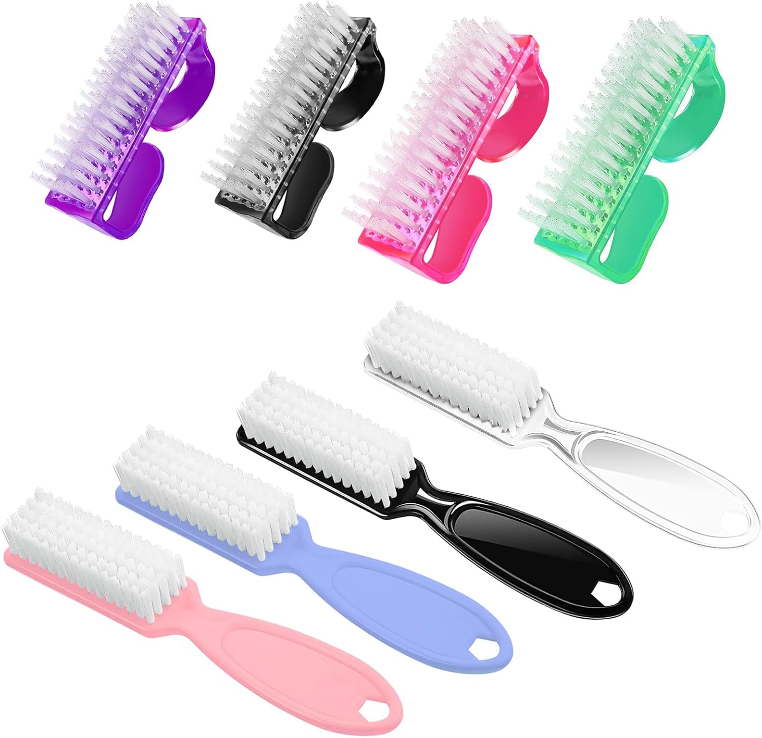 8 PCS Nail Brush for Cleaning Fingernails, Handle Grip Nail Scrubber Brush, Cleaner Brushes Manicure Tools Scrub Brushes Kit, Toenail Brush to Clean under Nails Pedicure Foot Small Brush Women Men image number 1