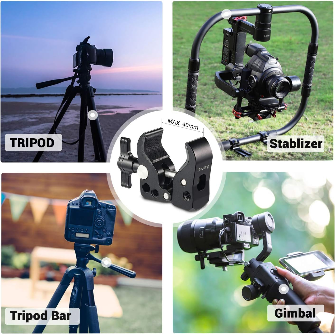 SMALLRIG Super Clamp with Jaw Opens from 10 to 55Mm - 2220 image number 6