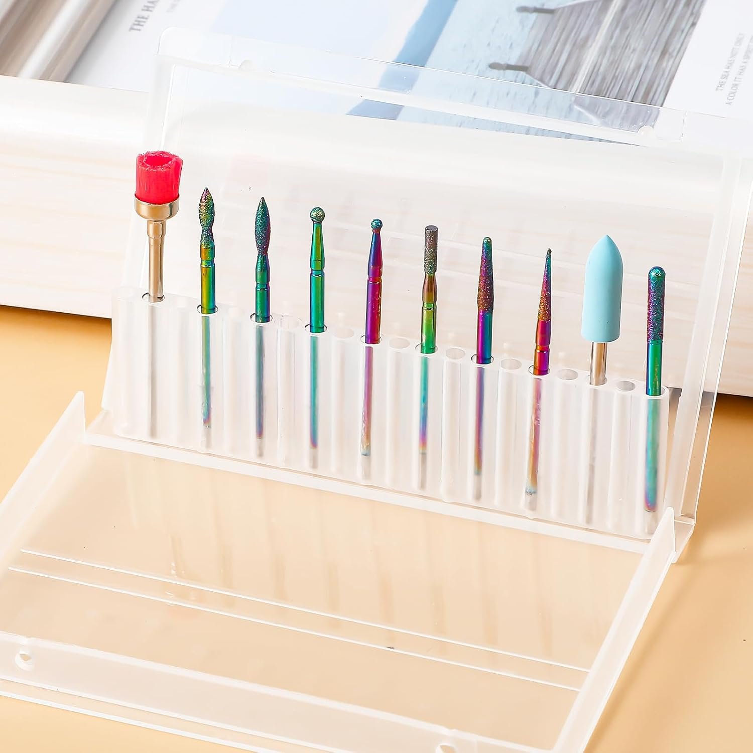 10Pack Cuticle Bits,Spiral Manicure Drill Bits with Brush and Buffer,Stainless Steel Nail Bit for Nail Drill for Art Set Professional for Manicure,Pedicure Cuticles image number 1