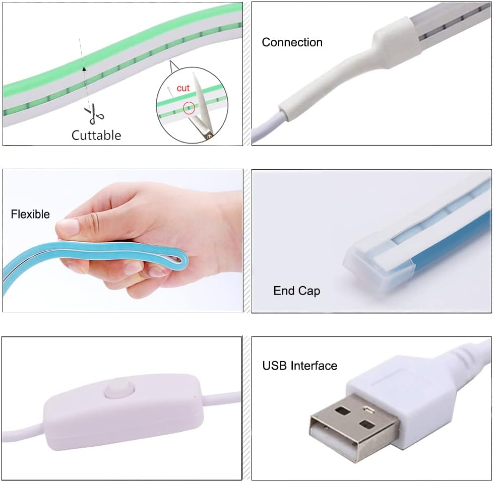 XUNATA 1M Pink LED Neon Light Strip with Switch, 5V USB Powered, Coloured PVC Tube Lights, IP65 Waterproof, Flexible, Cut to Size for DIY Home Commercial Decoration image number 3