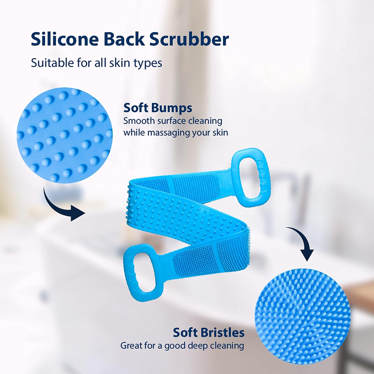 Silicone Back Scrubber, Easily Scrub Any Part of Your Body, Exfoliating Device to Help with Dry Skin, Perfect Skin Exfoliator for the Bath and Shower, Cleans and Helps Prevent Acne image number 6