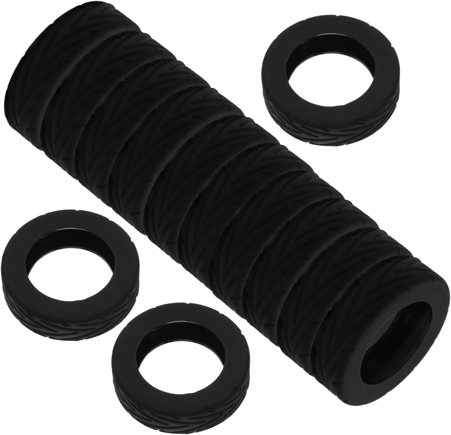 CATIEBYE 16Pcs Silicone Luggage Wheel Covers Soft Travel Suitcase Wheel Protectors Noiseless Spinner Caster Covers for Travel Luggage Accessories image number 1