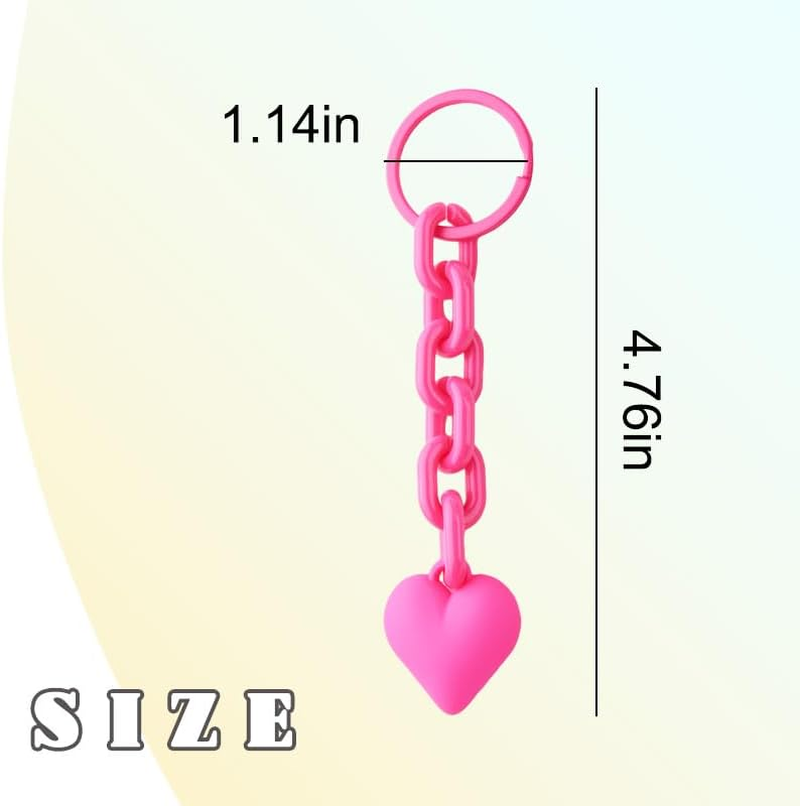 Novelty Heart Chain Keychain for Handbag Bag Accessories Charms for Girls Women Fashion Punk Goth Heart Keychain for Car Keys - Black image number 5