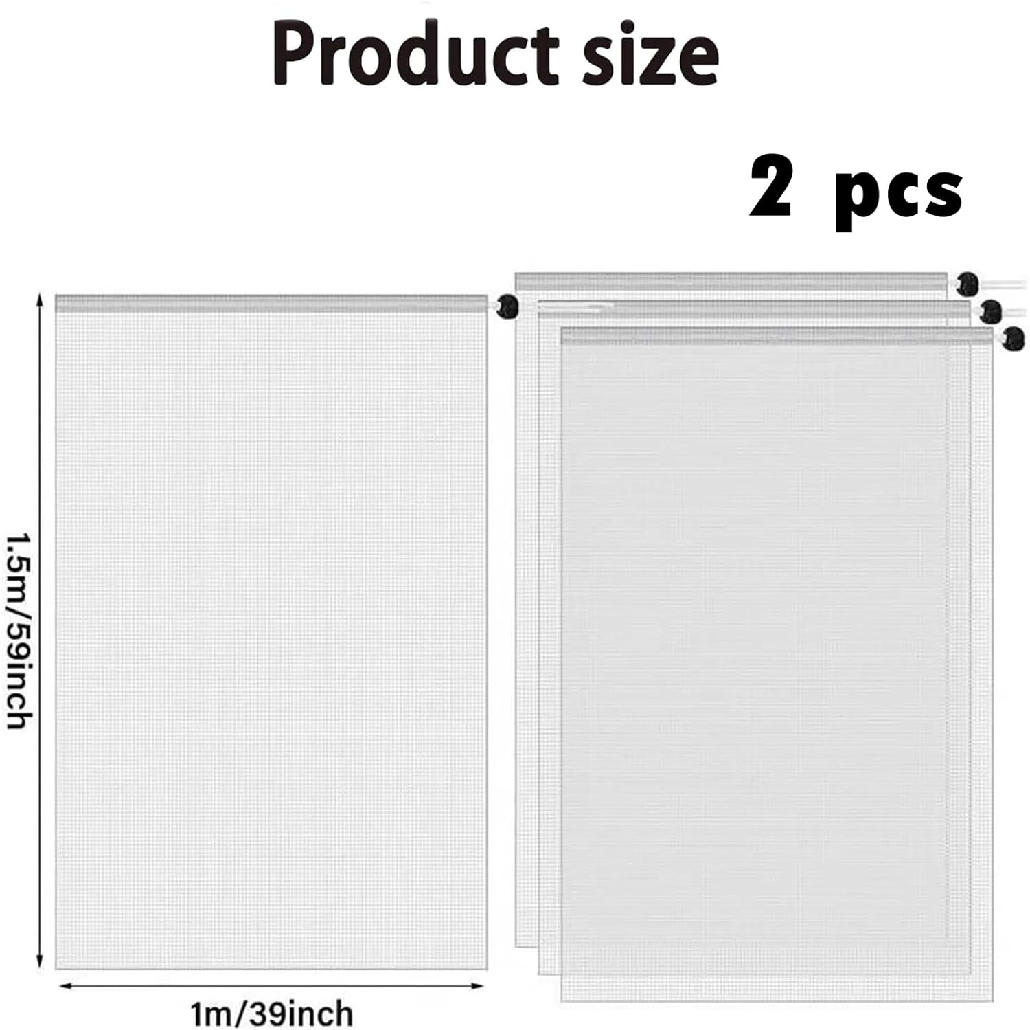 Garden Plant Netting Barrier Bags with Drawstring, 2Pcs Garden Netting Insect Bug Mesh Bags,Insect Bird Barrier Netting Mesh,Garden Netting Garden Plant Fruits Protection Netting Covers Bags1.5X1M image number 5