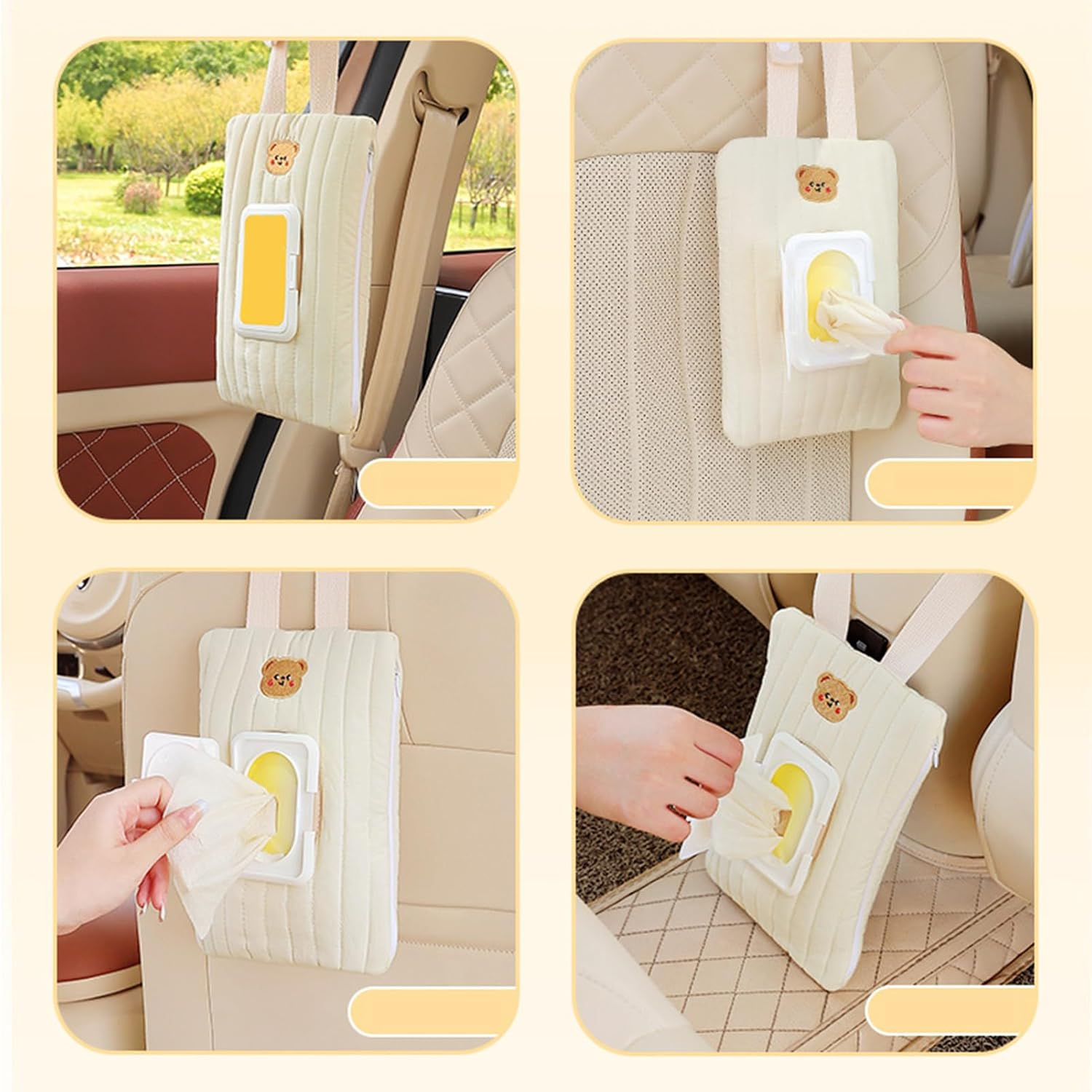 Baby Wipes Travel Case - Hangable Wipes Storage Container | Reusable Quick Refillable Portable Outdoor Travel Stroller Accessory for Girl Boy