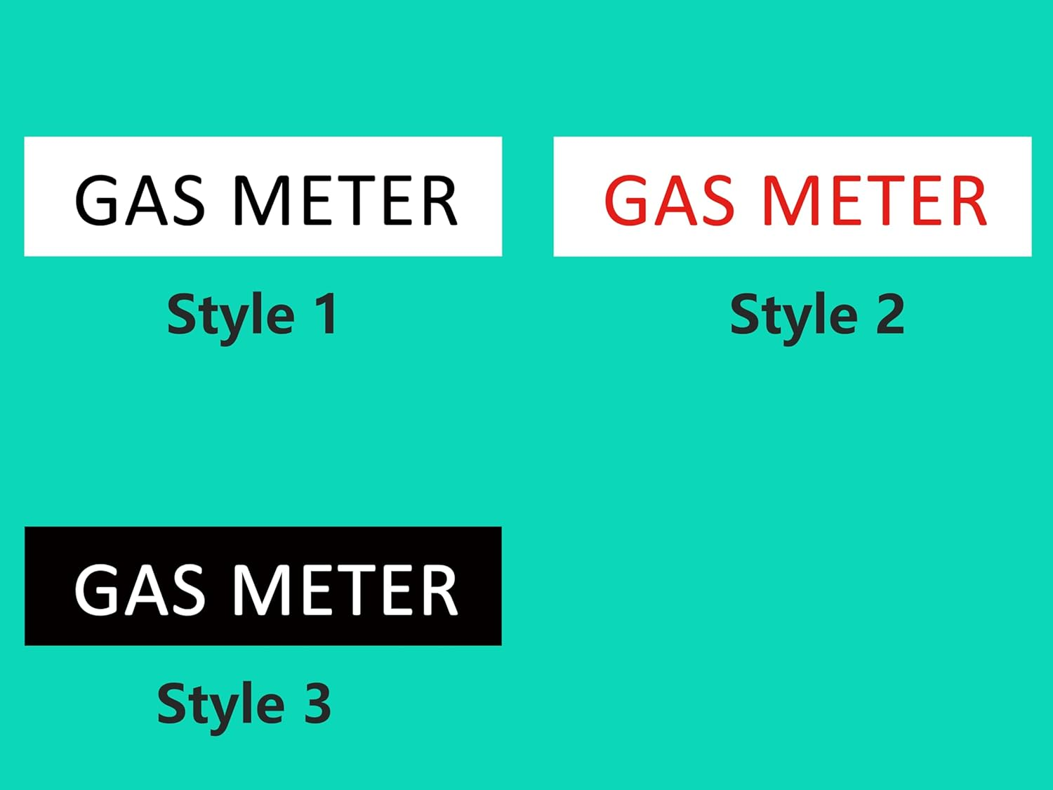 GAS METER Sign Self Adhesive Plaque Decal Door METER SIGN HOME SIGN (Style 1, 40X160Mm) image number 1