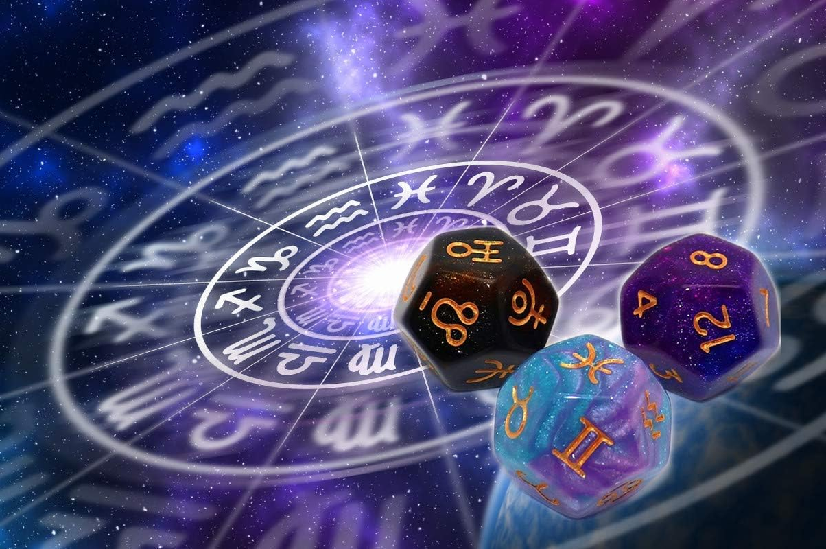 3 Pieces Acrylic Pearl Astrological Dice for Constellation Divination Accessory 3 Colors D12 Glitter Dice Set image number 3