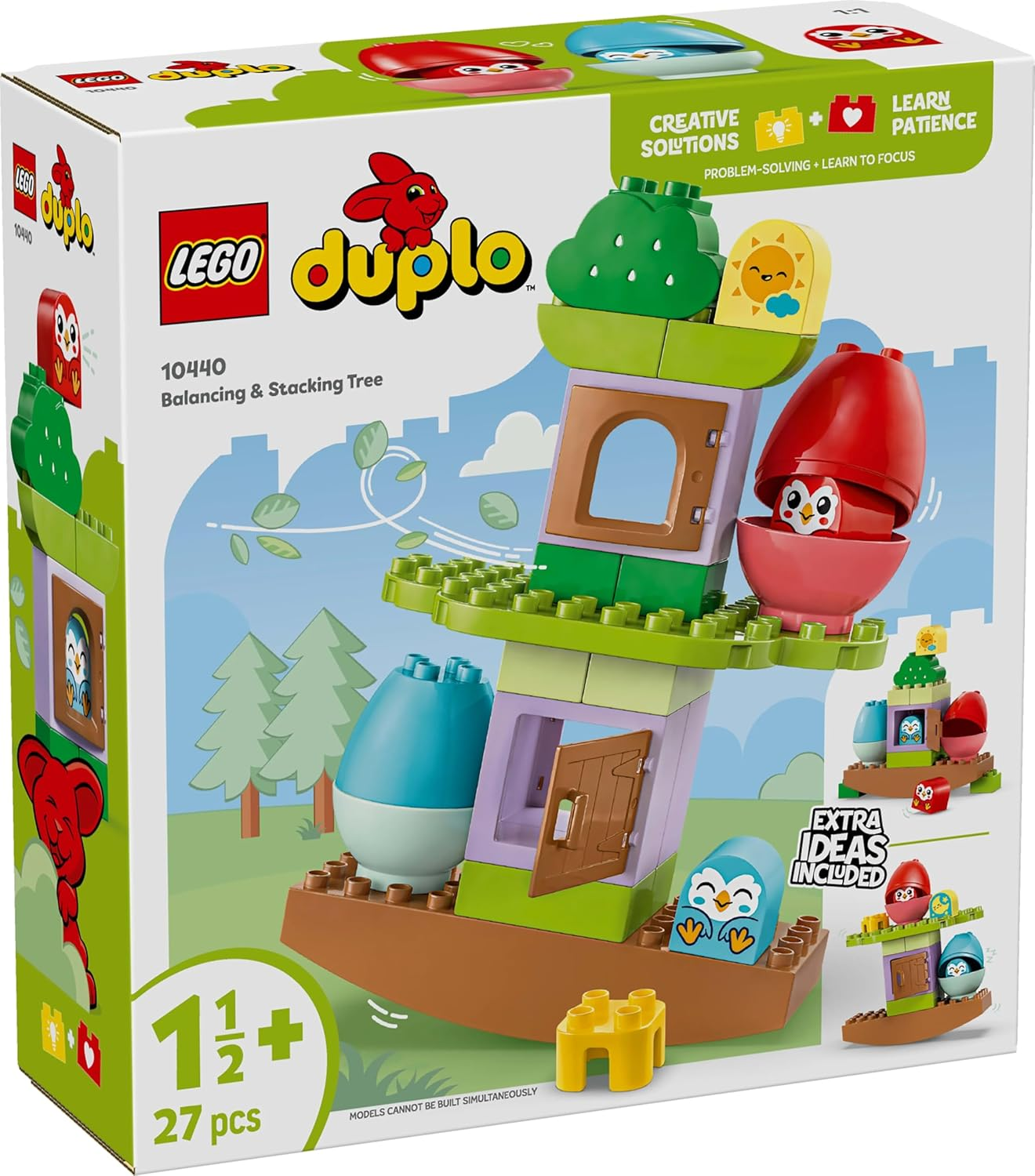 LEGO DUPLO My First Balancing & Stacking Tree Toy for 18 Month Old Boys & Girls, Toddler Learning Toy with Tree House and 2 Bird Animal Figures, Educational Kids' & Baby Early Development Toys 10440 image number 3