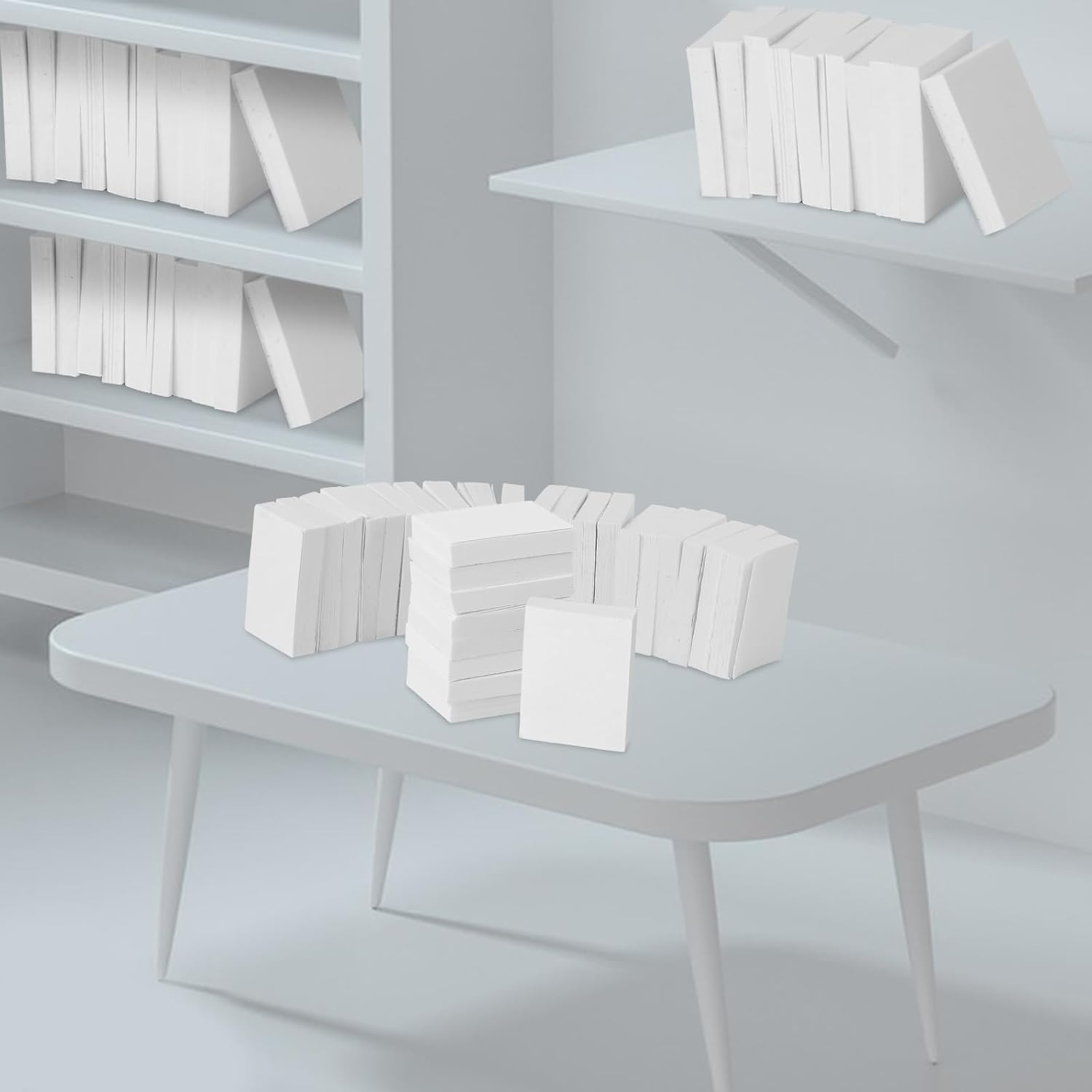 80 Pieces Mini Books Blank Dollhouse Books Miniature Books for Dollhouse Mini Library Miniature Bookshelf Tiny Books for DIY Crafts image number 3