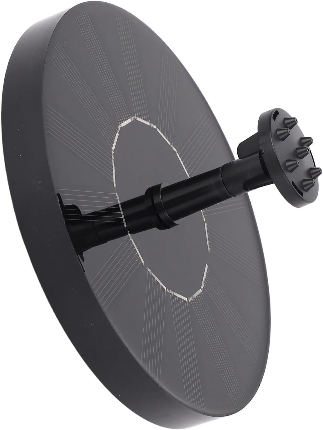 Jiawu Solar Bird Bath Fountain Pump, Small Solar Fountains with 4 Nozzles, Low Noise Waterproof Floating Powered for Bird Bath, Garden, Pool, Pond, Fish