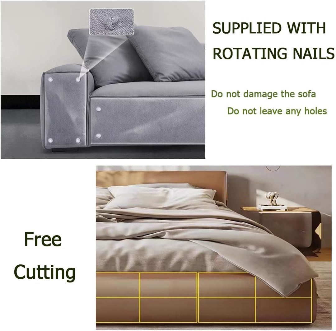 Scratch Protection Sofa Cat Tape, Cat Scratch Protection, Anti-Scratch Film Self-Adhesive Flexible Cut for Fit Couch Door Wall (20 X 500 Cm) image number 6