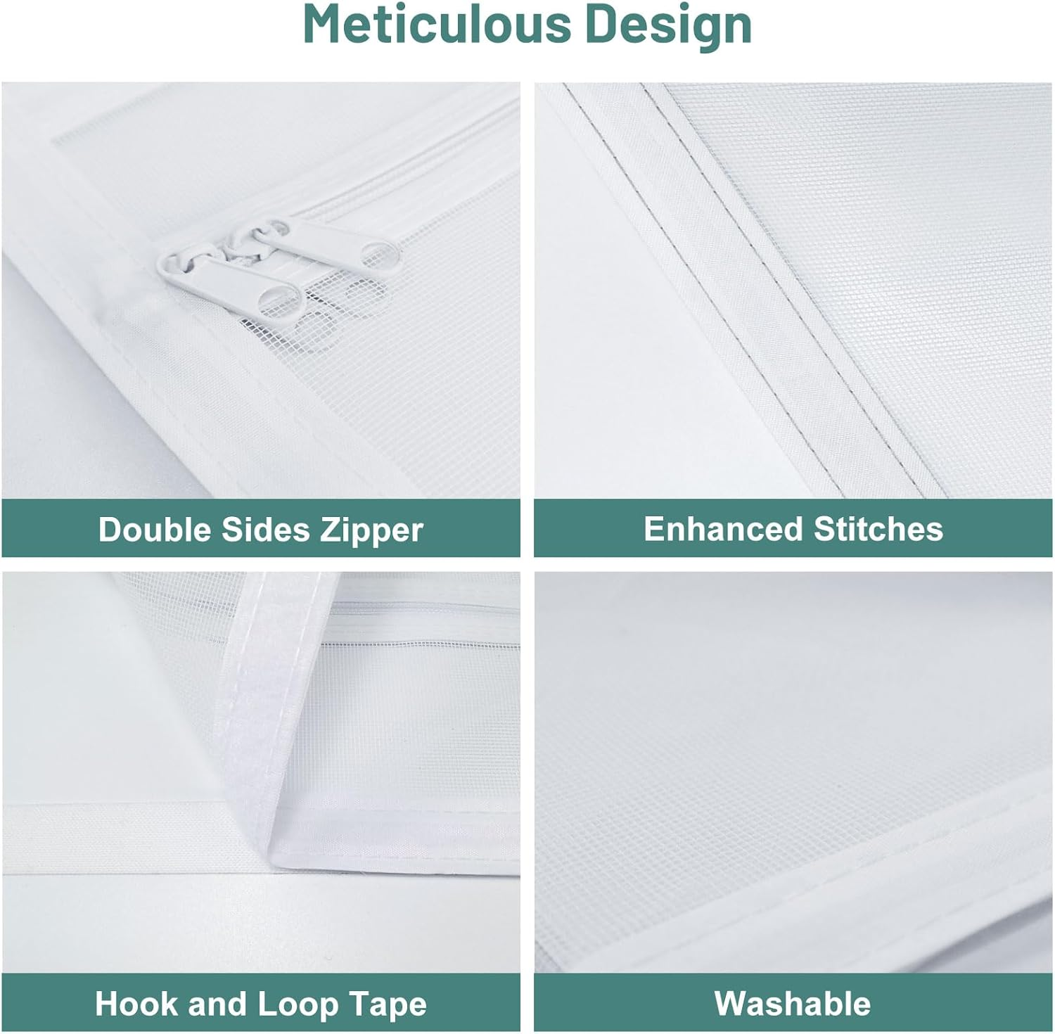 Earrck Cat Screen Door, Reinforced Mesh Screen Door for Introducing New Cats, Keep Pets Indoor & Allow Fresh Air Flow, Scratch Proof, Double-Sided Zipper (Fits Door Size : 120Cm X 240Cm) image number 2