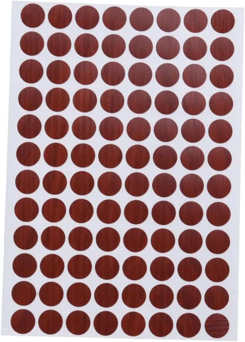 Angoily White Screw Stickers, 96PCS Sheets Adhesive Crew Hole Stickers, Screw Cover Sticker White, Cabinet Furniture Screws Stickers, Furniture Holescrew Cap Sticker for Hole Nut, Cabinetry Stickers