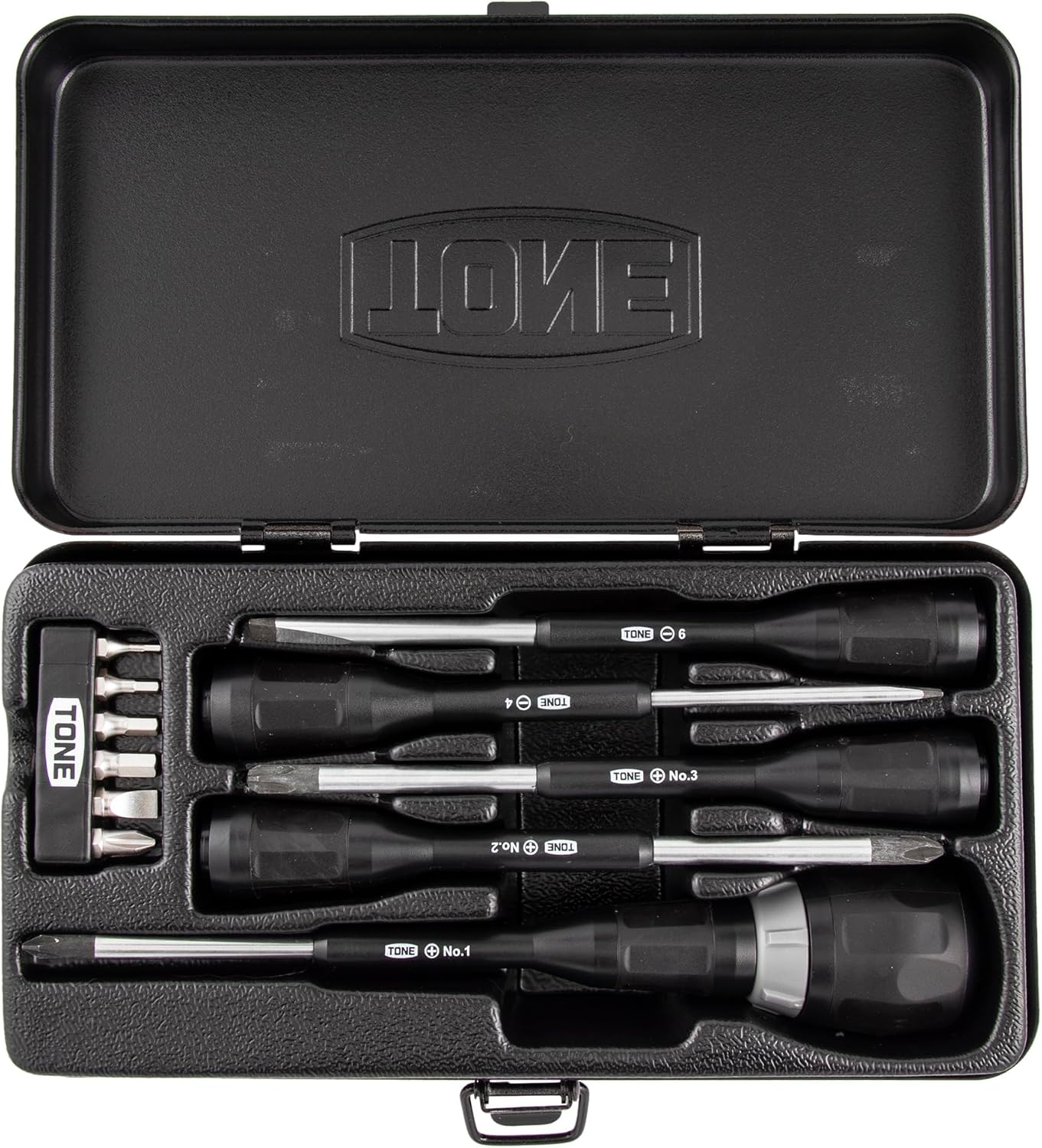 Tone RDBS11 Ball Ratchet Driver Set, Bit Insert, Black, 11 Pieces image number 2