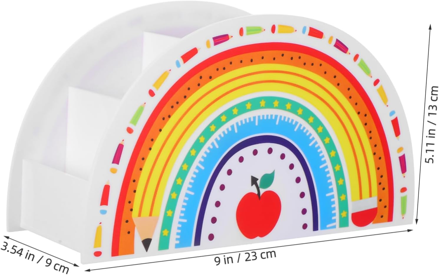 Rainbow Pen Holder Storage Box for Office Teacher Desk Decor Aesthetic Pencil Organizer for Craft Classroom image number 4