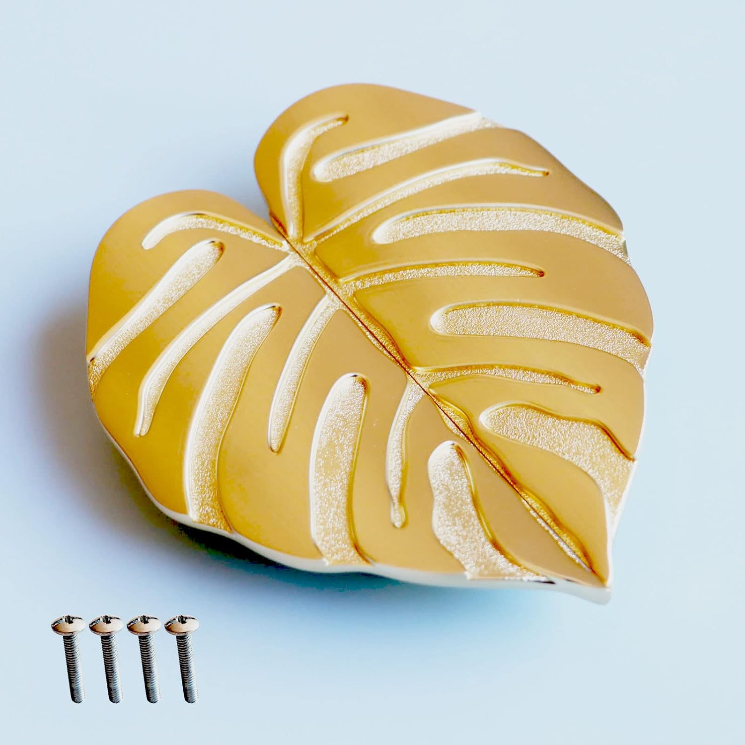 PIAOLGYI Modern Green Leaf Cabinet Knobs for IKEA Milsbo Cabinet, Zinc & Glass, Durable & Easy to Install