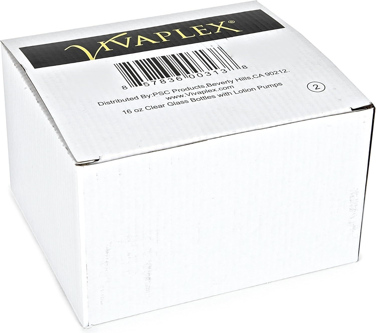 Vivaplex, 2, Large, 16 Oz, Empty, Clear Glass Bottles with Black Lotion Pumps image number 5