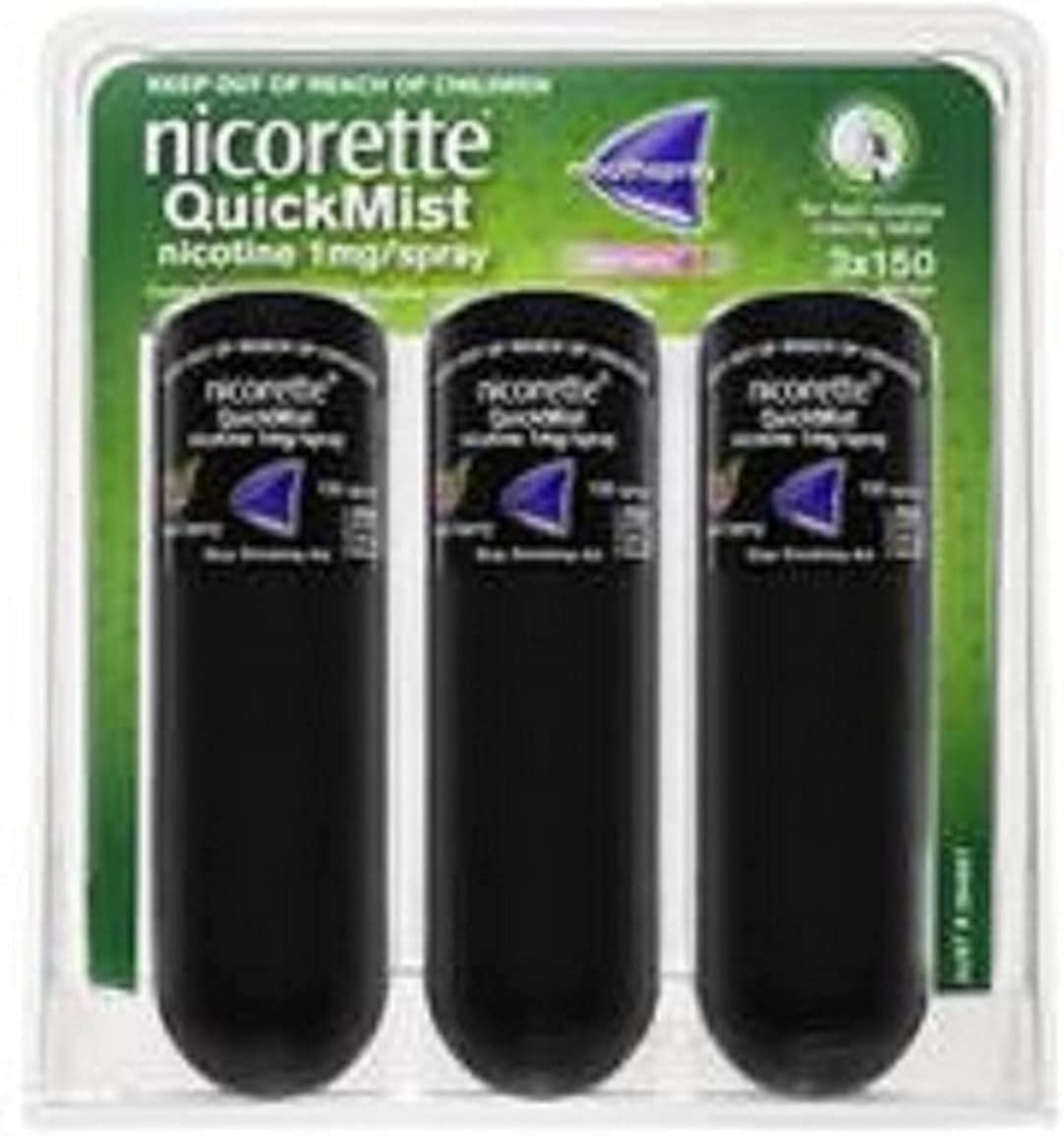 Nicorette Quickmist Cool Berry Mouth Spray, 3 Count, Pack of 3