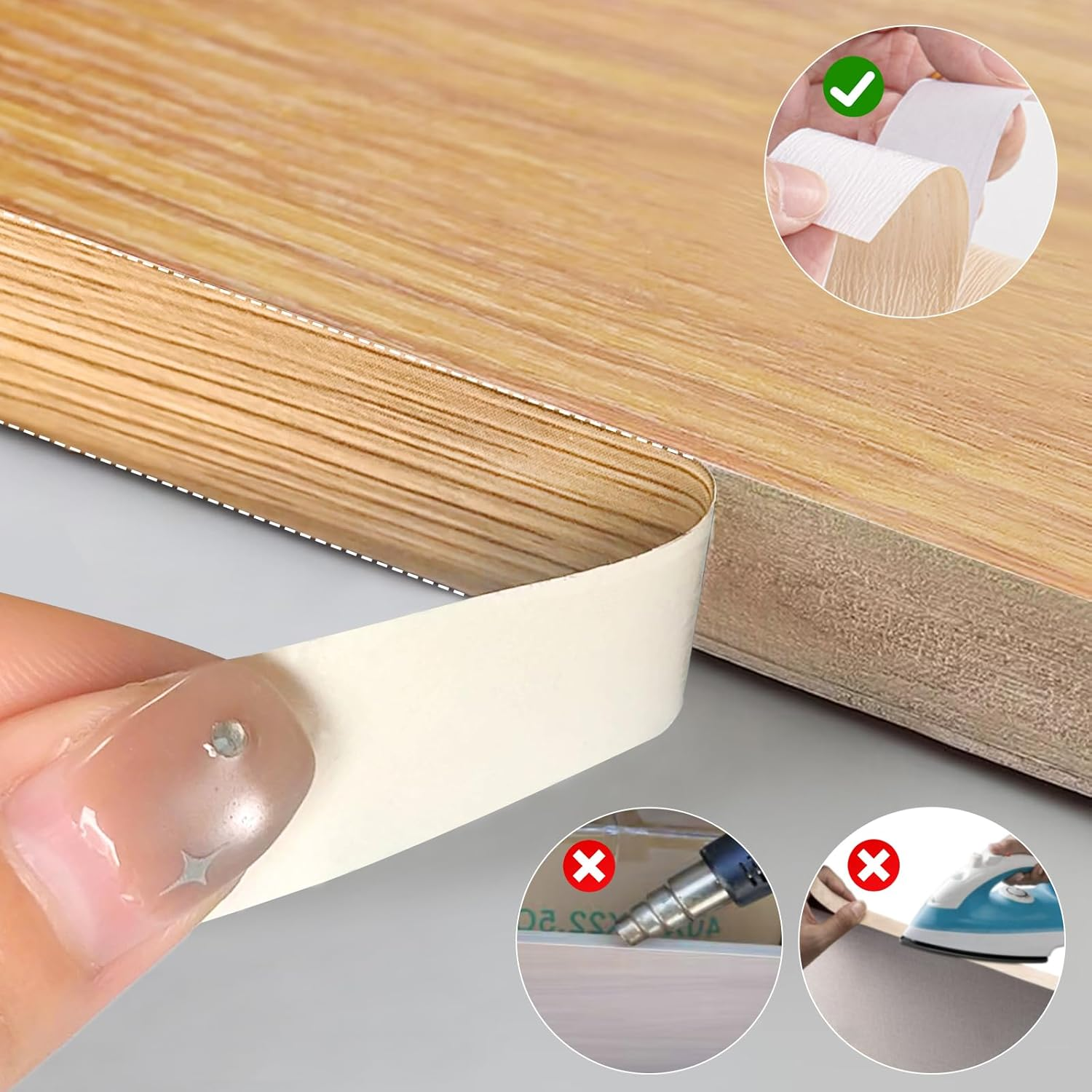 Edging Tape,Veneer Furniture Edging Strip,Self-Adhesive Edge Banding,Wood Veneer Trim for Tables,Chairs,Panels Renovation（10Meters #4） image number 6