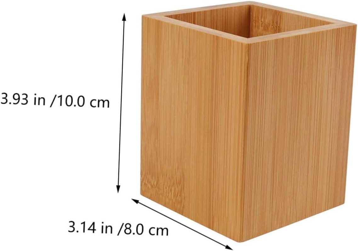 NUOBESTY Bamboo Storage Box for Desktop Pen Holder Natural Style Pen Basket Multifunctional Organizer for Office and Home Decorative Accessories image number 4