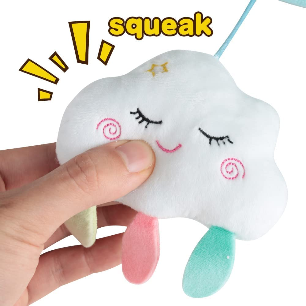 Baby Pram Mobile Toy, Stroller Toys with Soft Rattle for 0 Months+ (Sky) image number 2