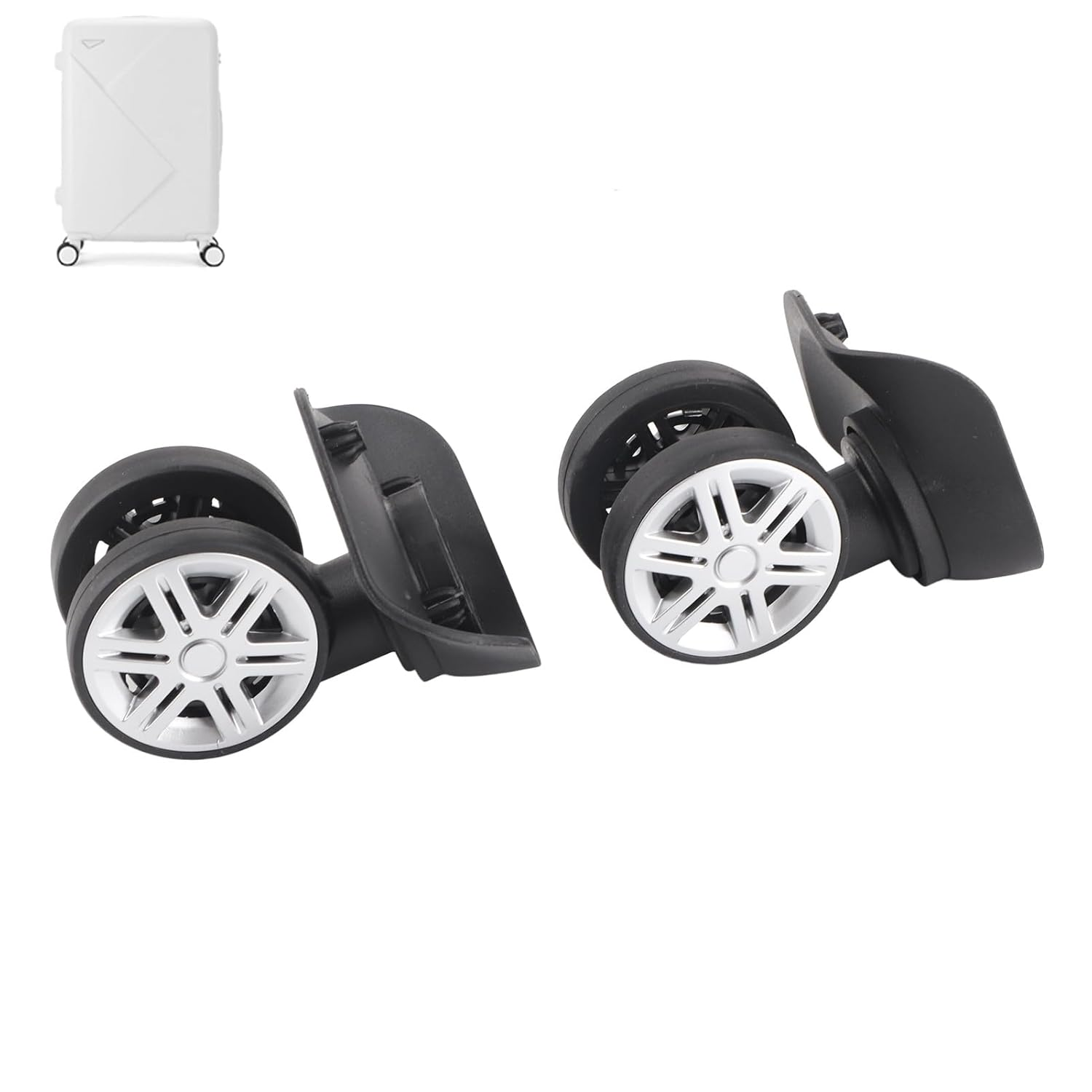 QANYEGN 1Pair Double Row Large Wheel, Outdoor Case Suitcase Accessory, PP Luggage Wheel Replacement for Travel, Outdoor image number 3