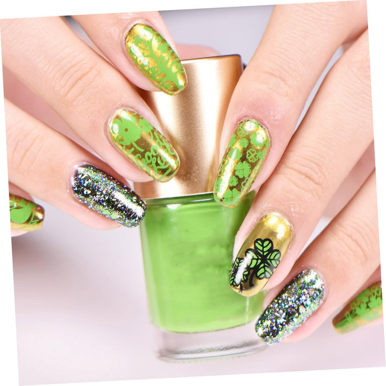 GANAZONO Patrick'S Day Nail Stamping Plates Reusable Nail Art Stencils for Creative Manicure Designs Material for Easy Cleaning and Use image number 4